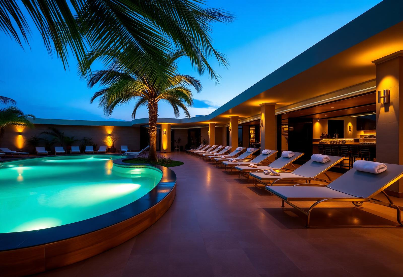 Turkuaz Spa lüks havuz lounge alanı